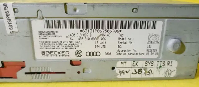 Чейнджер компакт-дисков Audi A6 C6 (2004—2008)